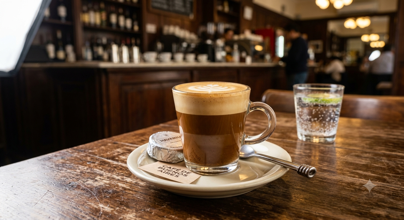 Café cortado en jarrita