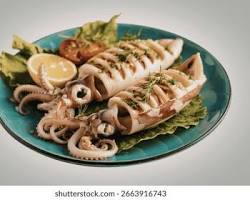 FETUCCINI NEGRO CON CHIPIRONES Y CREMA DE PUERRO