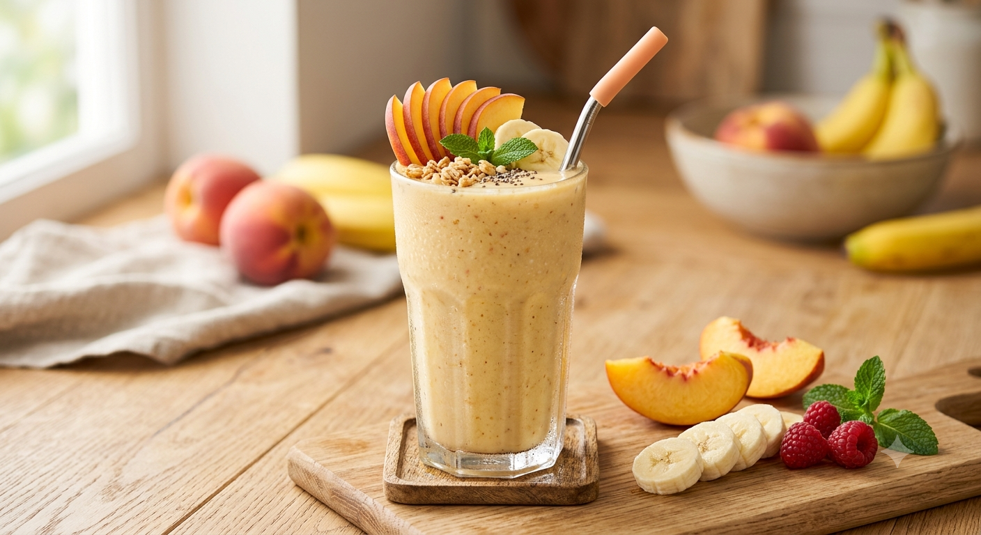 Licuado de durazno y banana